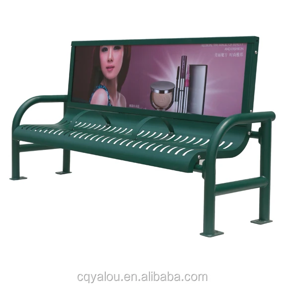 Modern Park Bench Garden Bench Steel Backrests Thermoplastic Coating Benches Shopping Mall