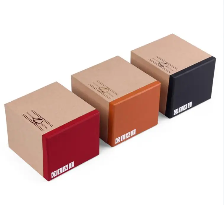 

Recycled Classic Hot Cheaper Wholesale Custom Logo Kraft Paper Watch Box, Orange;red;black;other color can be accepted