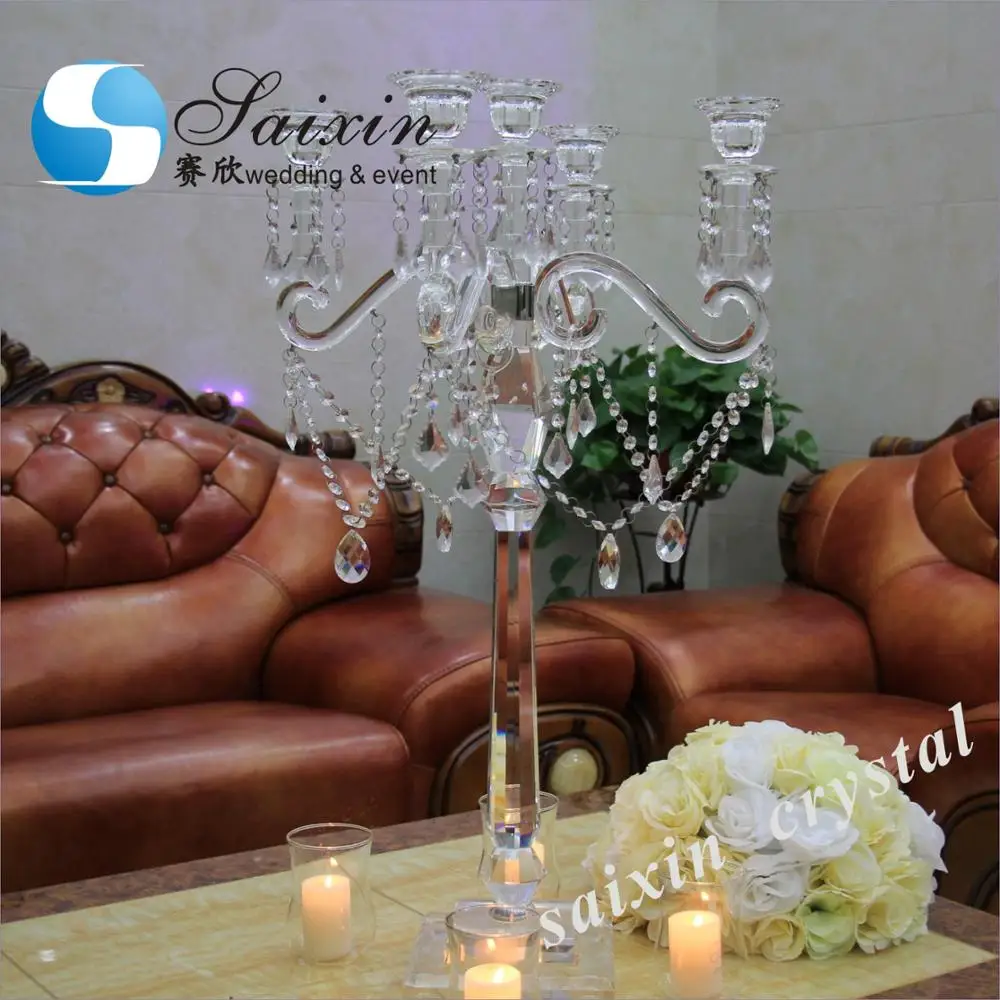 
K9 crystal candle holder for wedding table centerpieces 