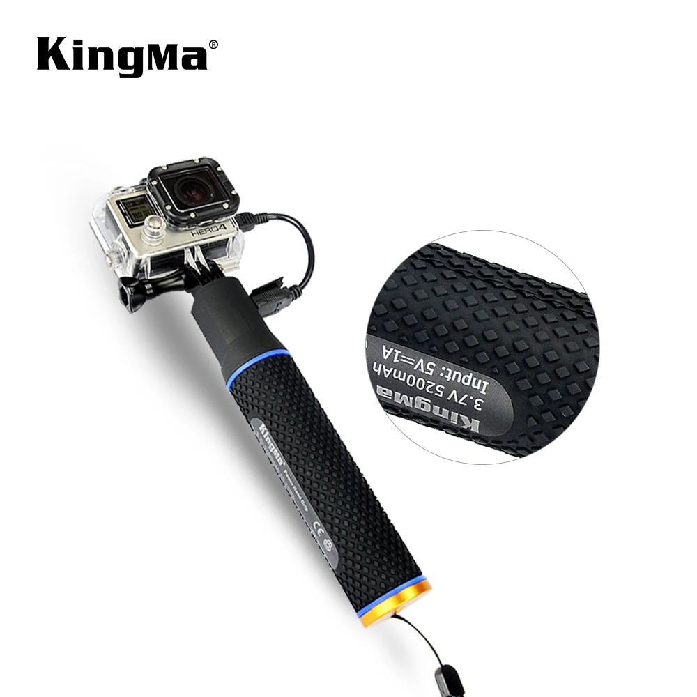 

KingMa selfie power grip 5200mAh built-in power bank for action camera and phone accessories