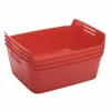 Hot Selling Medium Red Bendi-Bins with Handles Wholesale Plastic School Home Office Supplies Storage Boxes Flexible Organizers
