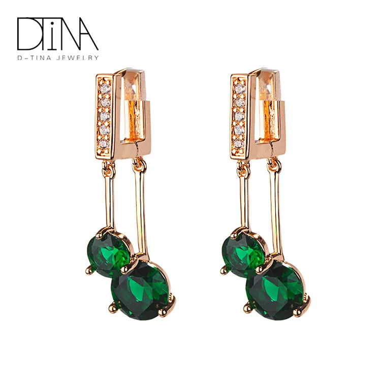 

DTINA Guangzhou Bulk Cubic Zircon Jewelry Gold Color Earrings Women