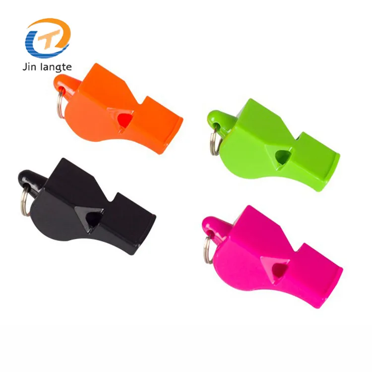 

Customized promotional sport referee whistle plastic emergency whistle, Blue, black, yellow, red, pink, orange