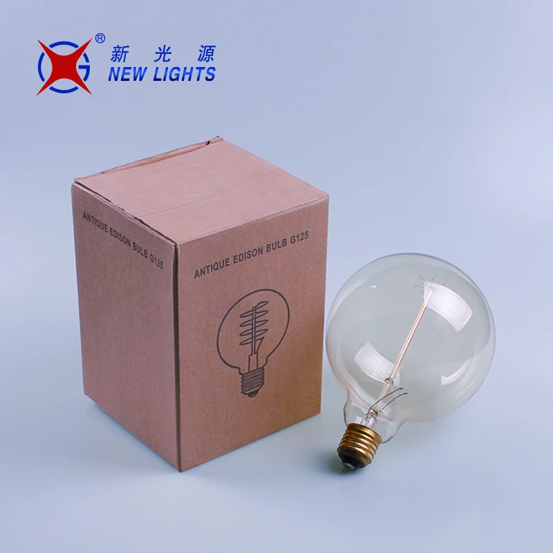 China supplier E27/B22 retro vintage lighting bulb Edison G125 light lamp bulbs carbon filament bulb