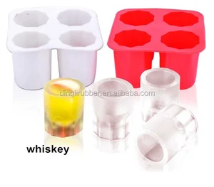 Image of Custom silicone ice cube tray shot glass cup shape Popsicle mold