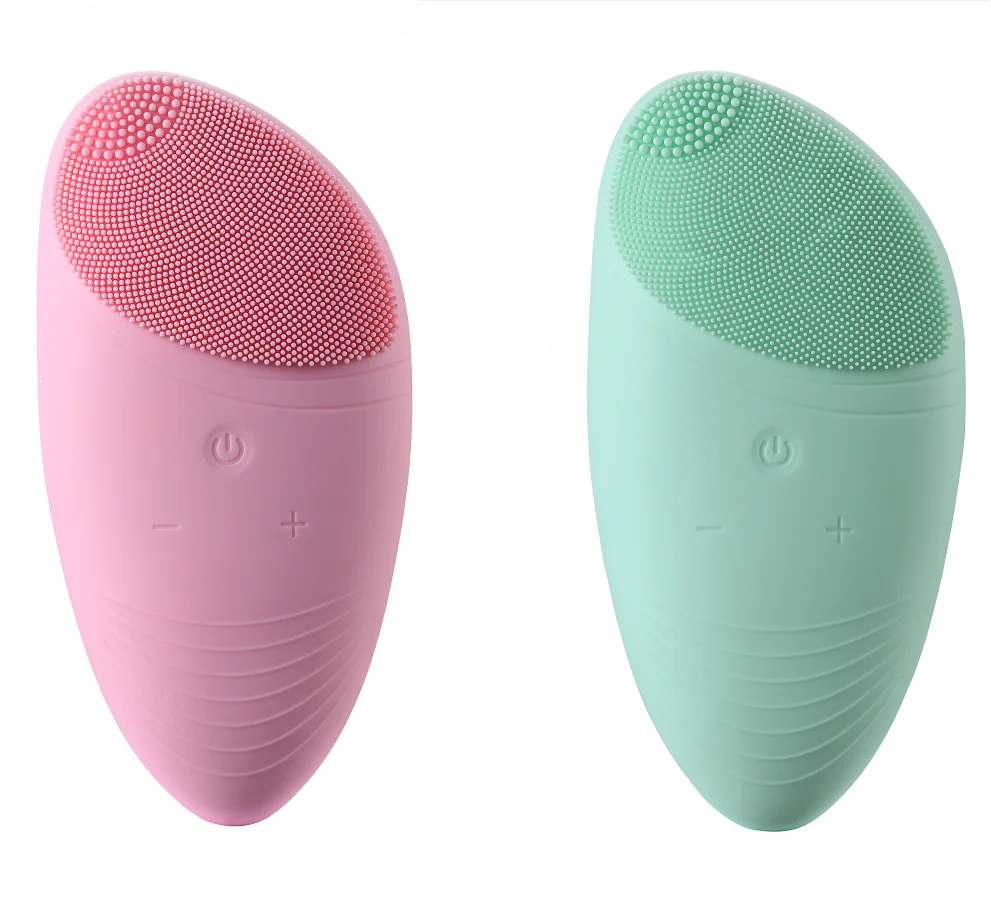 

Electric Face Makeup Cleanser Scrubber Massager Silicone Facial Cleansing Brush, Pink/green/blue/purple