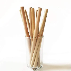 Image of Eco-friendly natural bamboo straws drinking pailles en bambou