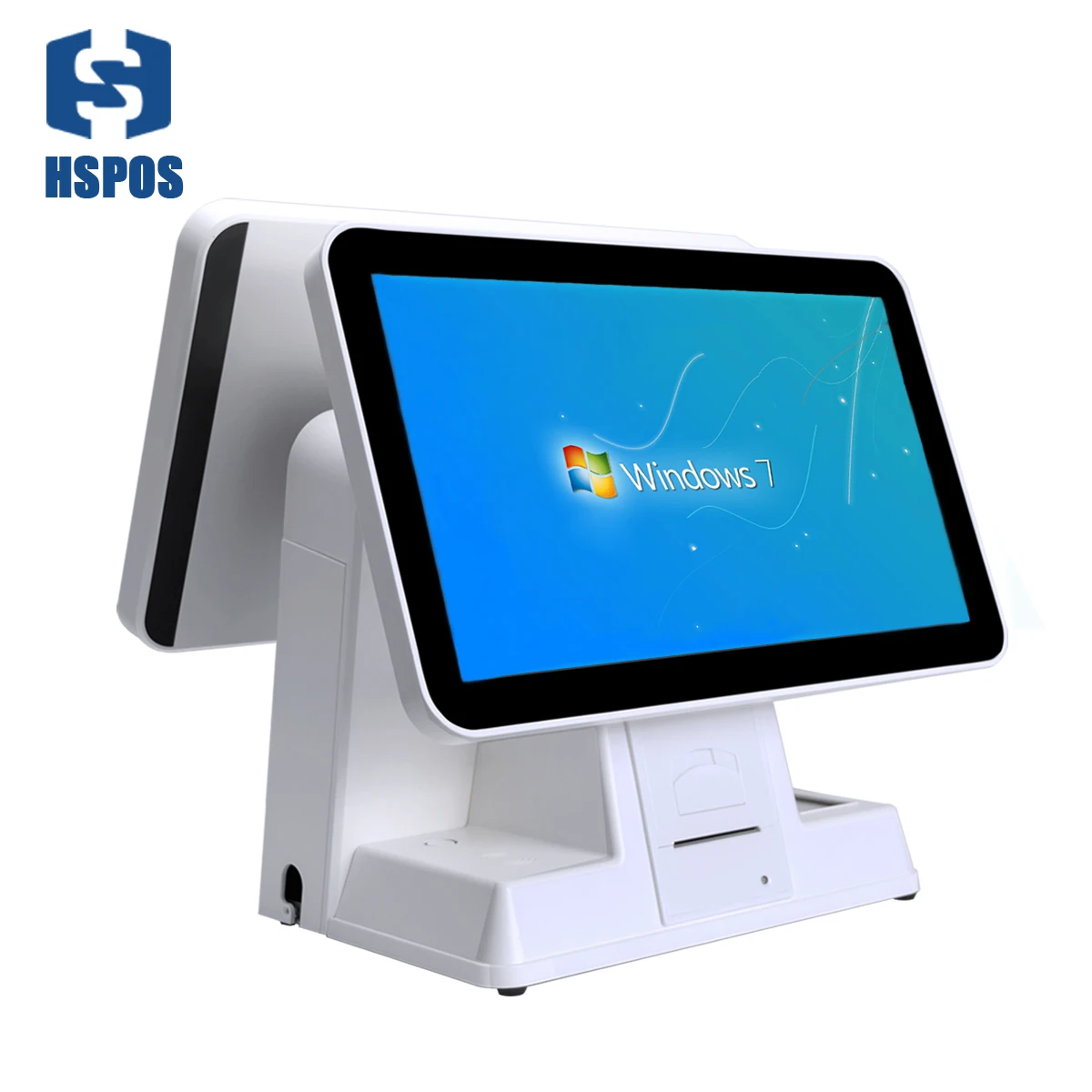 

Newest Coming Dual screen 15 Inch Wide Screen Touch Pos Terminal / System For Supermarket, White