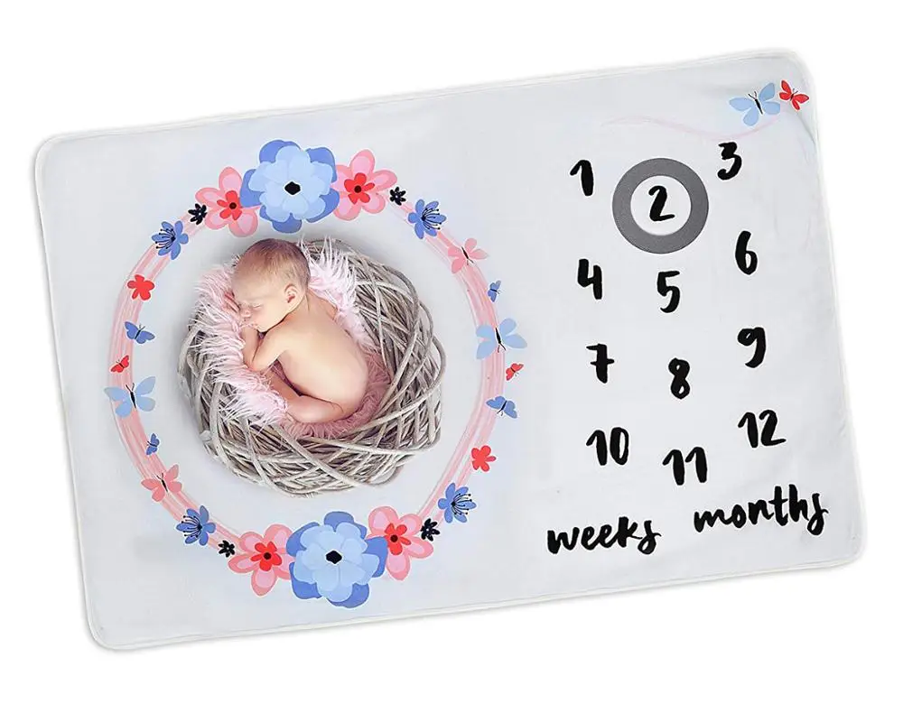 
Newborn Baby First Year Products - Monthly Milestone Blanket / 