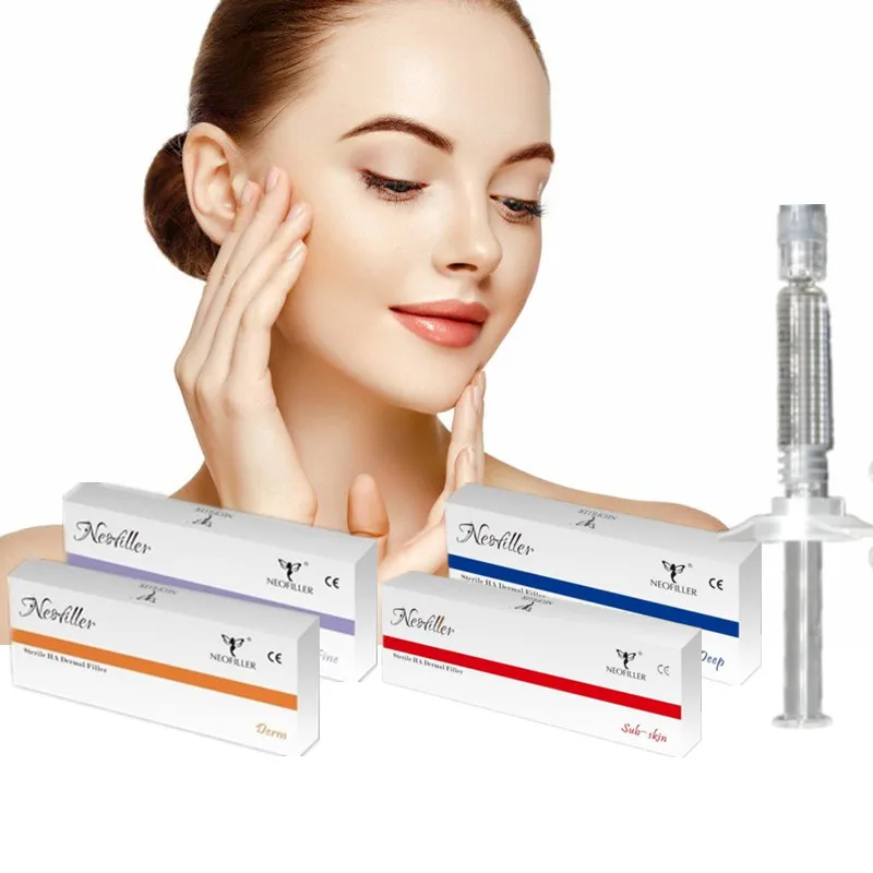 

Hyaluronic acid injectable dermal fillers for face injections, Transparent