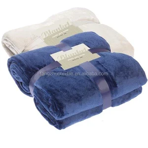 wholesale ready to ship  solid  color plush  soft coral fleece blanket