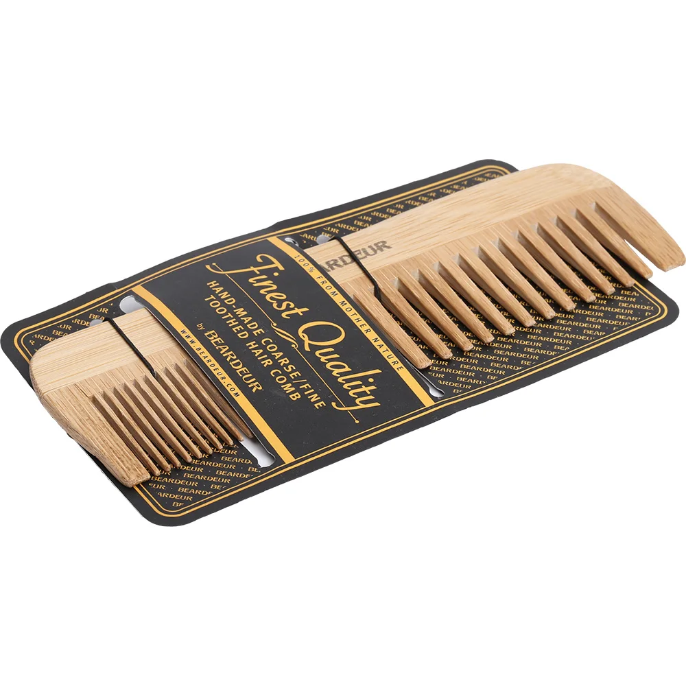 

Wide Tooth Bamboo Wooden Hair Beard comb, Nature wood