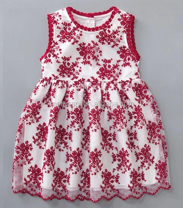 

original design baby girl party dress children frocks designs for Boutique, Red