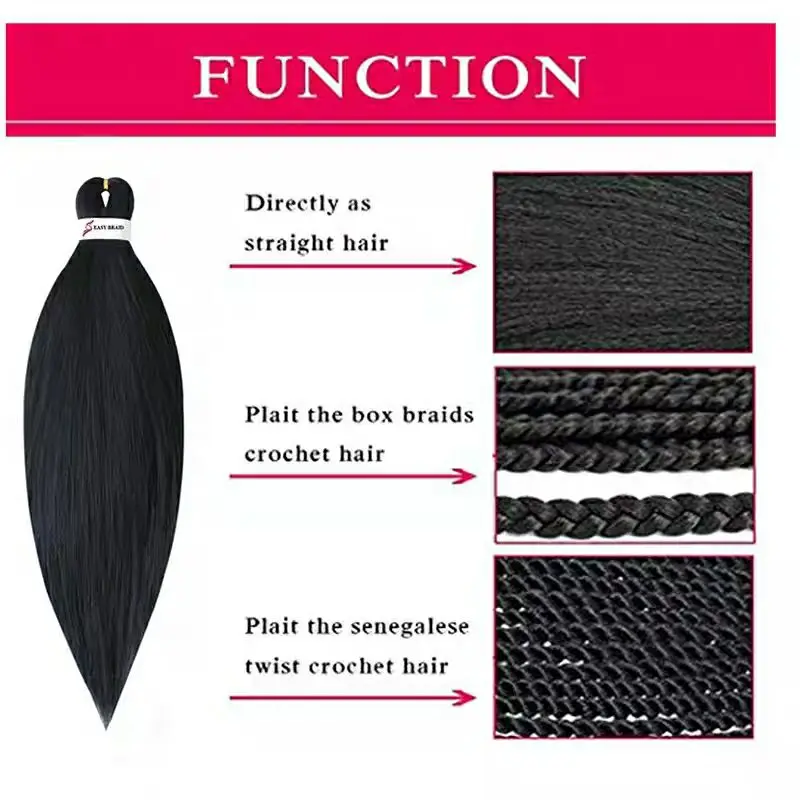 Ruwa Pre Stretched Braiding Hair 20inch 75g Solid Color Ombre Color