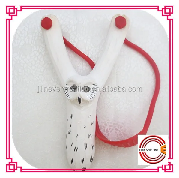 carved owl wooden slingshot