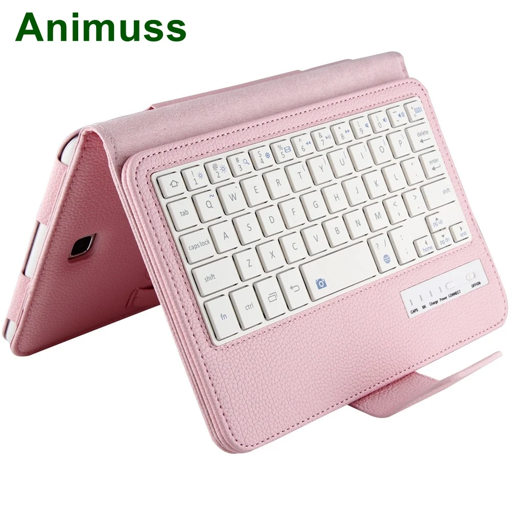 

2 in 1 Detachable litchi leather case blue tooth keyboard for Galaxy Tab A 8.0 T350, Silver,rose golden,beige,black