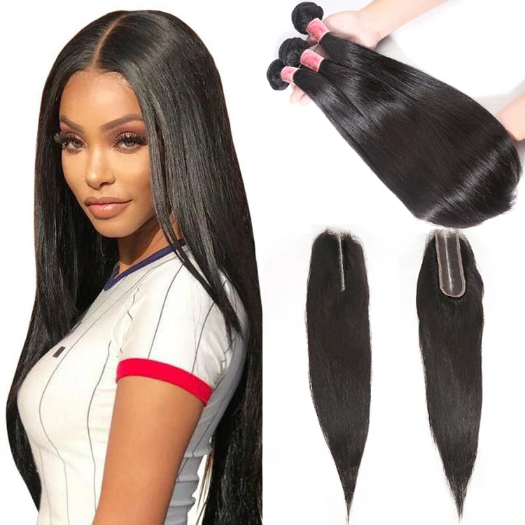 

XBL Free Shipping 2x6 Swiss Silk Base Lace Closure with Baby Hair Straight Hair Bundles with Closure