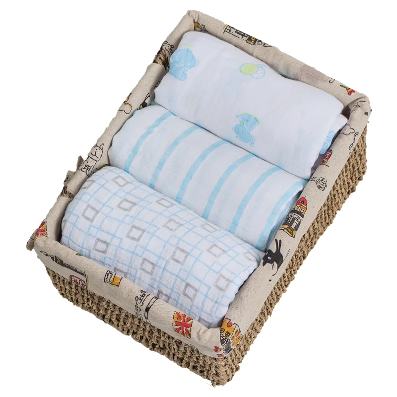

Top quality simple printed soft cotton wholesale muslin swaddle blankets for baby