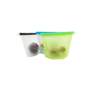 Image of Factory Price Wholesale reusable silicone food storage bag, Reusable Keeping Fresh Silicone Food preservation Storage Bag