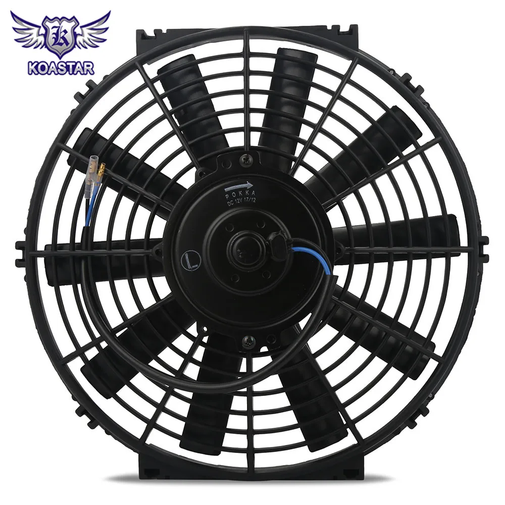 Black 12/" Slim Fan Radiator Push Pull Thin Electric Cooling 12V Jdm For Toyota