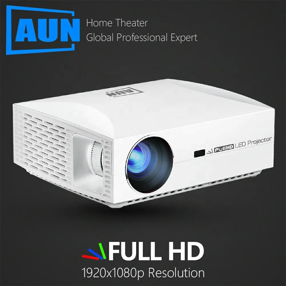 

AUN Full HD Projector, 1920x1080 Resolution. LED Projector for Home Theater. 3D Smart Beamer, F30