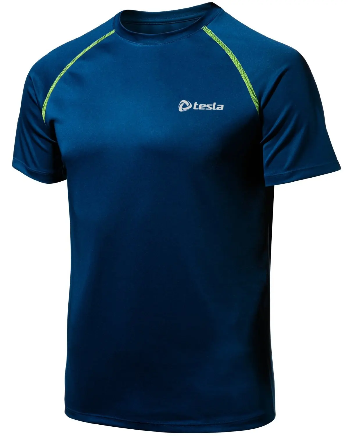 CLSL TM-MTS03-MNB_2X-Large j-3XL Tesla Men's HyperDri Cool T Shirt Sports Running Short Sleeve Athletic Top MTS03