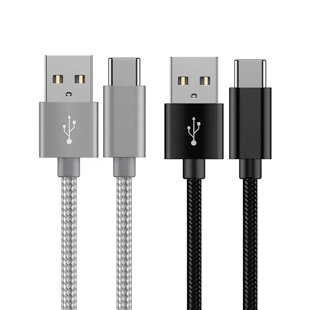 

Shenzhen factory supply Nylon braided 2.4A fast charging cable 0.3M Type C usb charger data Cable with good feedback, Black;white;gray;gold