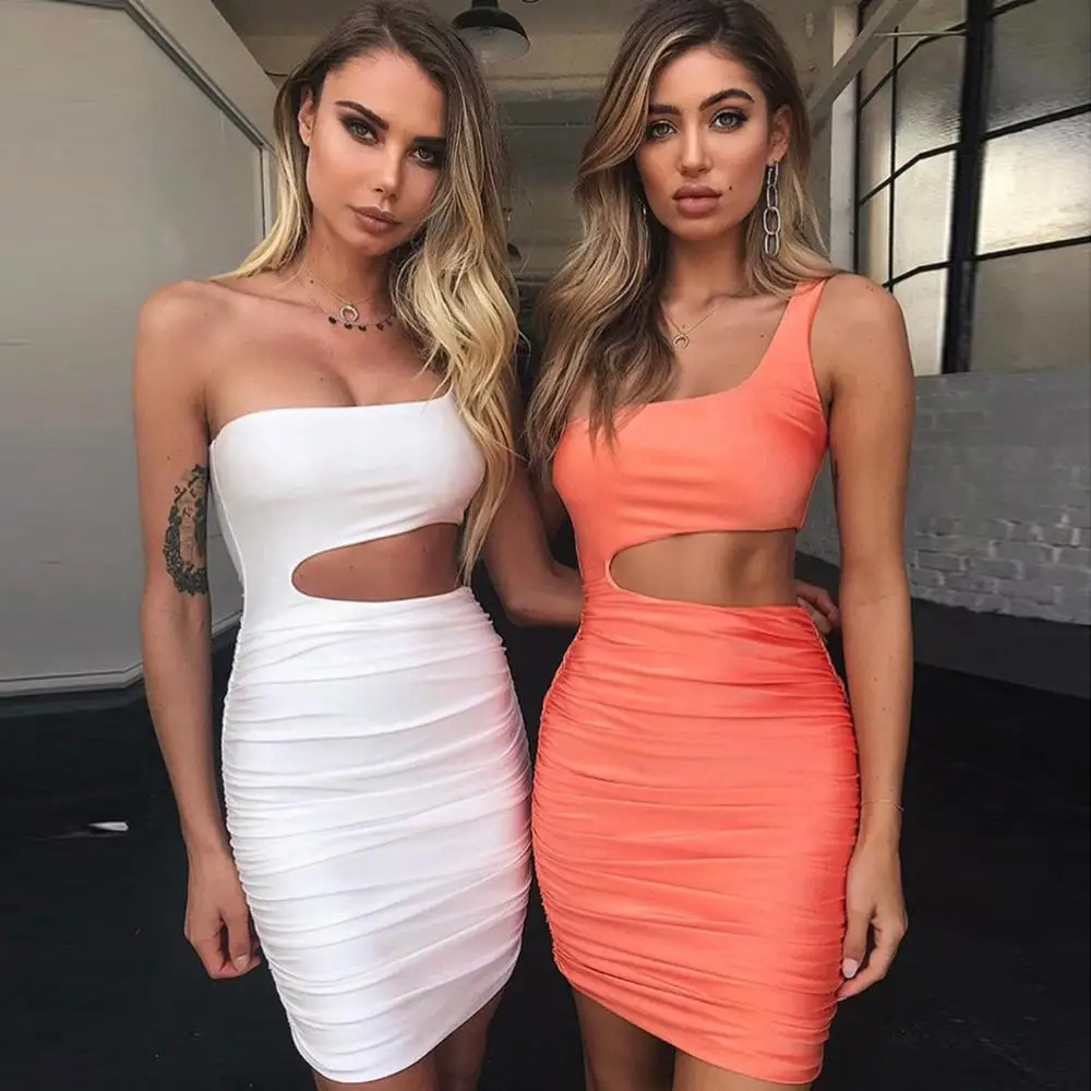 

Women Sexy Dress 2019 Ladies Dress Sexy Strapless Shoulder Cotton Summer Dress
