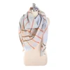 D1376 Winter Women Shawl Cashmere Wool Grid Scarf Triangular Scarves Scarf