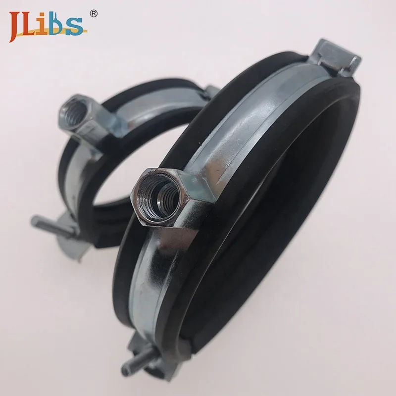 
Galvanized pipe clamp with rubber cushion and rubber pipe clamp clip 