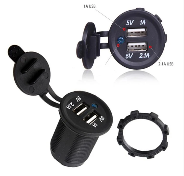 

5V 3.1A Dual USB Car Cigarette Lighter, Black