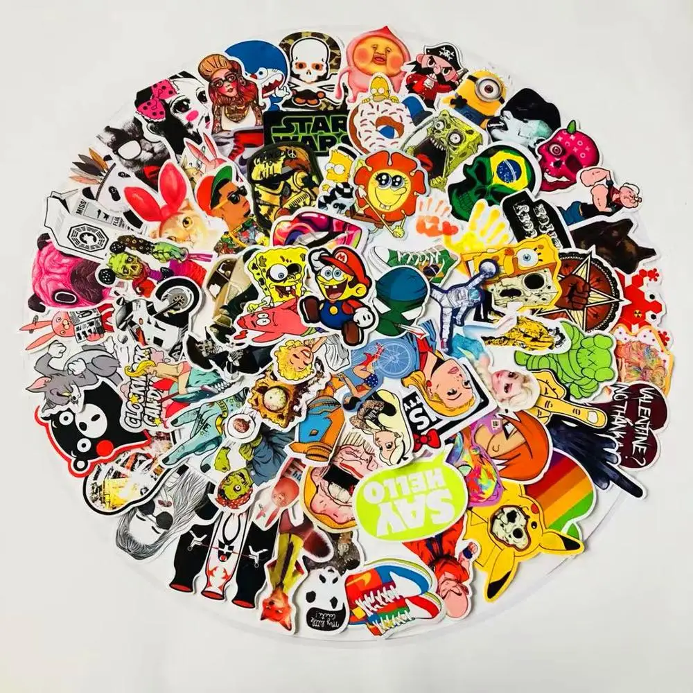 

2019 hot 100 sheets/bag Vinyl waterproof environmental protection sticker graffiti sticker skateboard stickers Amazon Wholesale, Cmyk