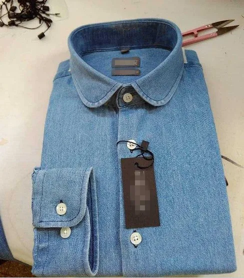 

custom Denim club collar latest design casual dress shirts for men