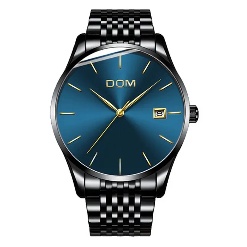 

DOM watch men Top Brand Luxury Quartz watch Casual quartz watch stainless steel Mesh strap ultra thin clock male Relog M-11BK