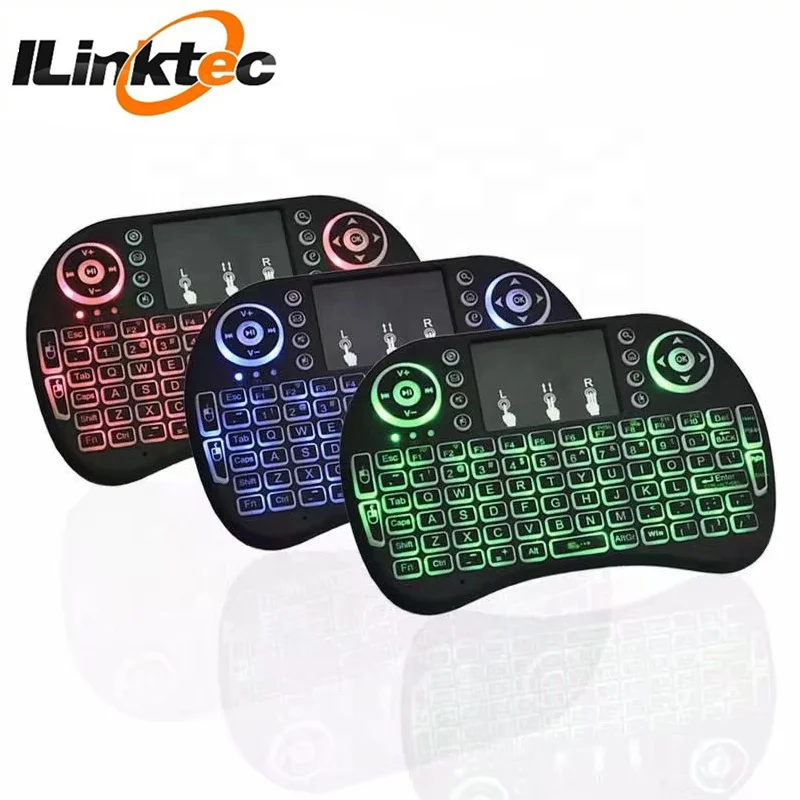 

Ilinktec fly air mouse 2.4G wireless i8 mini keyboard with 3 color backlit for smart tv and android tv box