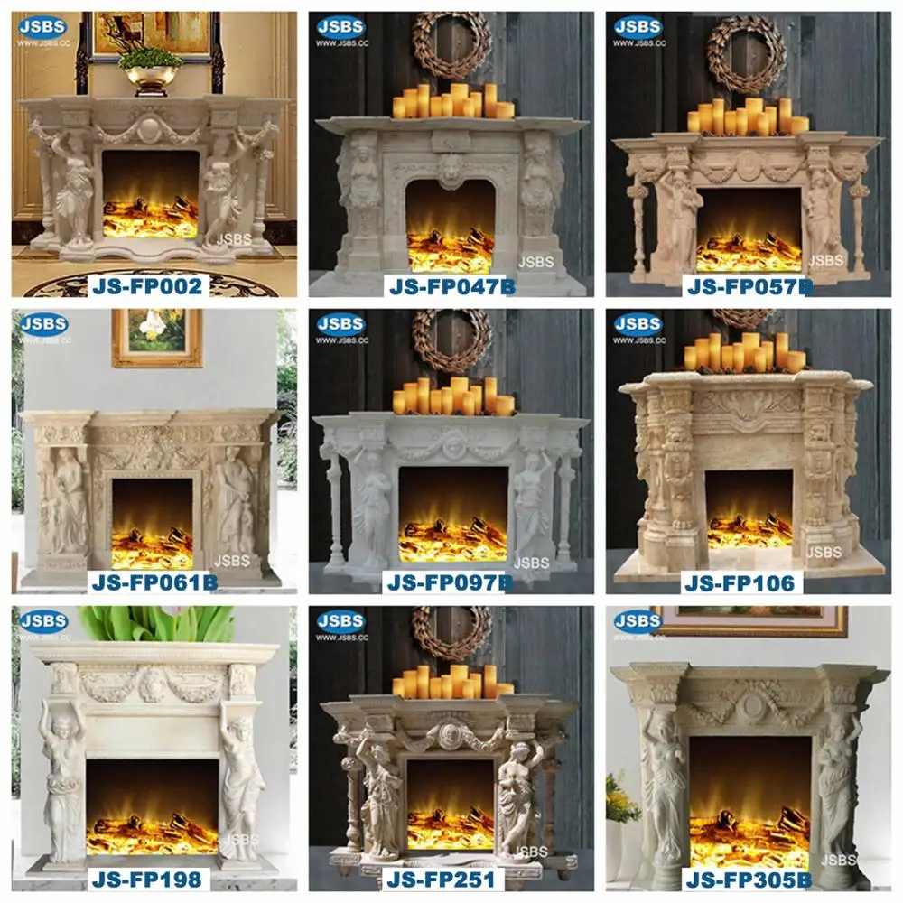 Wholesale All Types Stone Carving Indoor Outdoor Marble Fireplace