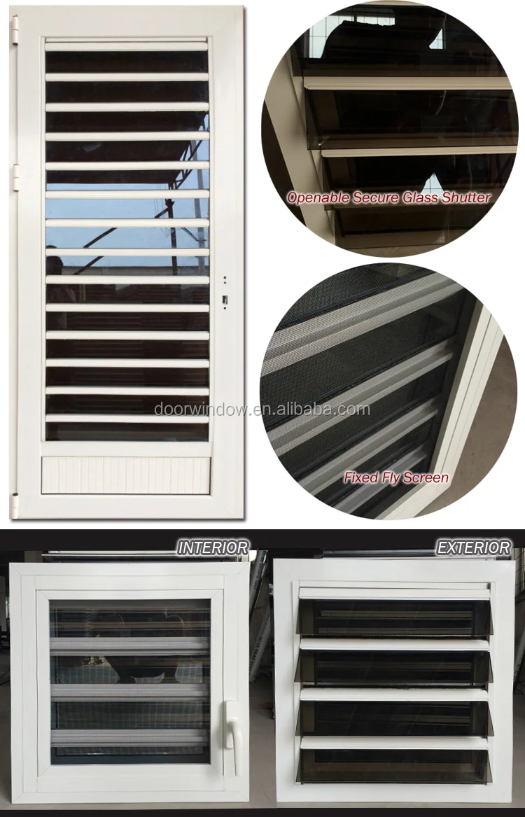 Aluminium frame glass louver window exterior decorative shutters