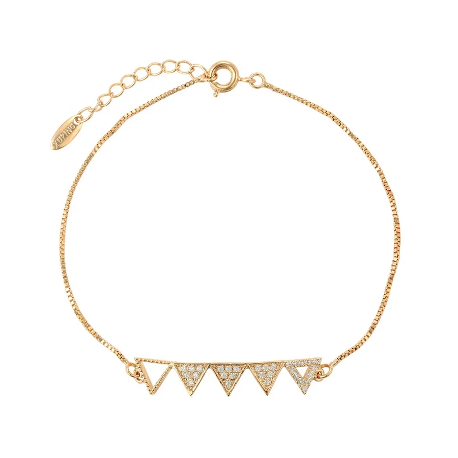 

75613 Xuping best selling trendy gold plated bracelet with triangular shape