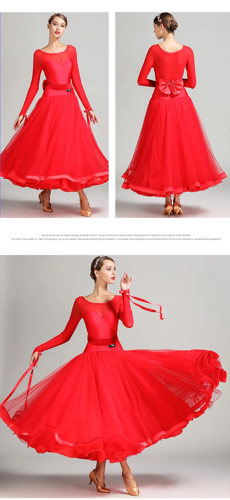 International Standard Ballroom Dance Dress  Lyrical Dance Costume Dress Women Long Ballroom Dancing Dress