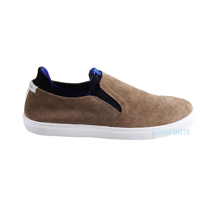 Classics design comfortable inner brown color real leather slip-on casual men sneaker