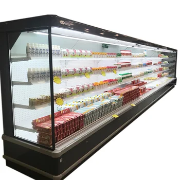 Air Curtain Open Front Refrigerated Multideck Cabinets For