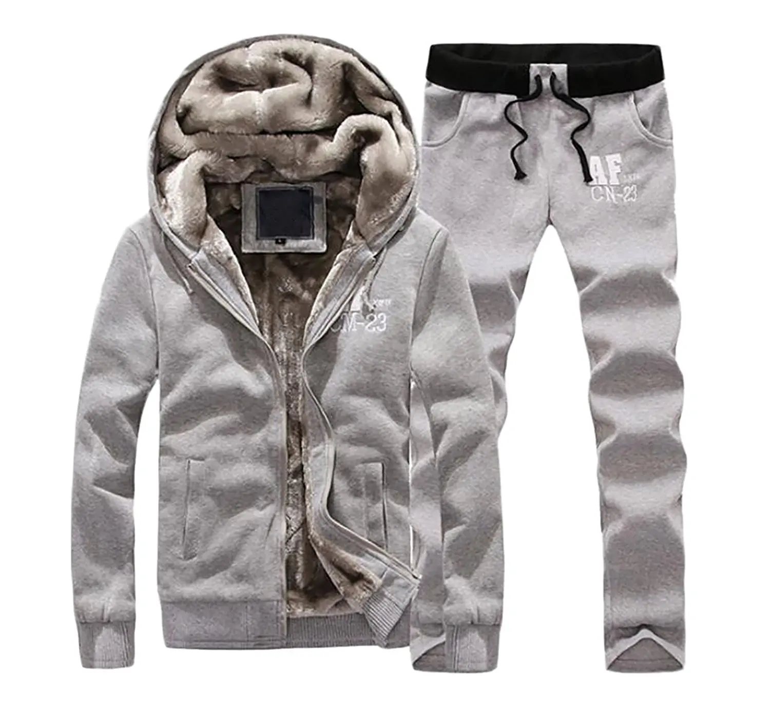 Buy SYTX Mens Winter Hooded Fleece Sweatsuits Jogger Athletic ...