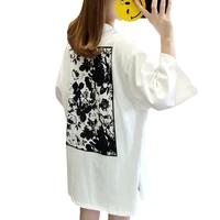 

2019 custom made embroidery print t shirt 100% cotton white women plain tshirt