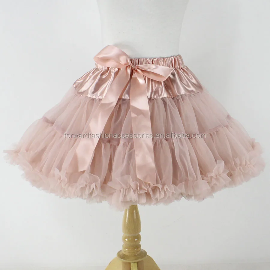 

kids fluffy ruffled cupcake petticoat skirt with ribbon bow