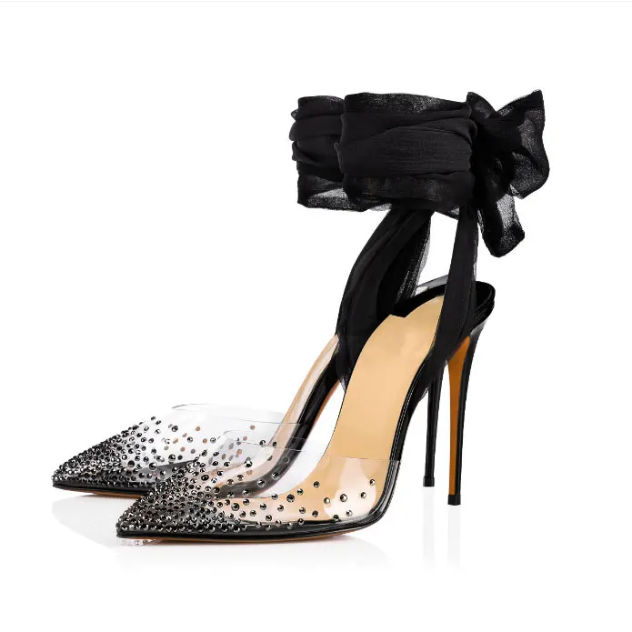 

High quality fashion lady women high heel pump shoes, Black