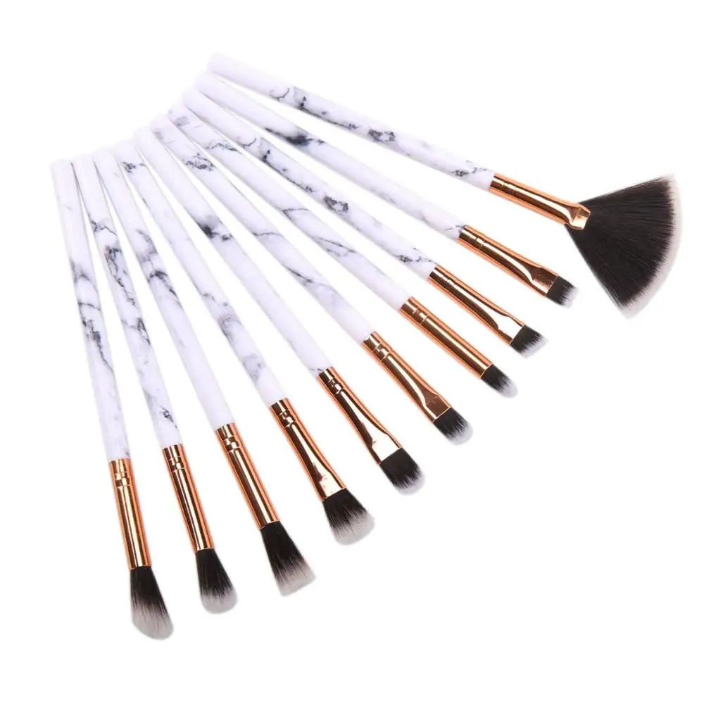 

2019 New Design 10 Marble Eye Brush Beauty Tools Marble Makeup Brush Set Eye Shadow Brush, Customized color