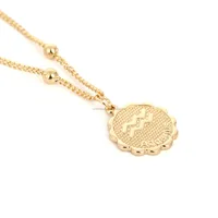

Gold Astrology Sign Zodiac Coin Medallion Necklace