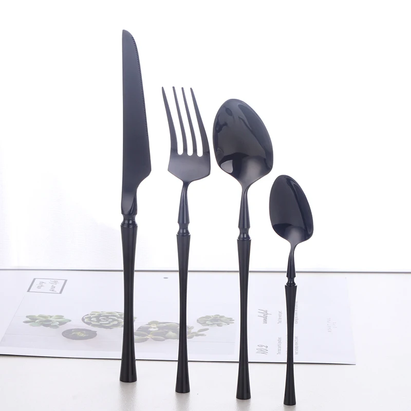 

New product ideas 2019 stainless steel black cutlery set for wedding, Silver/ gold/ color plated