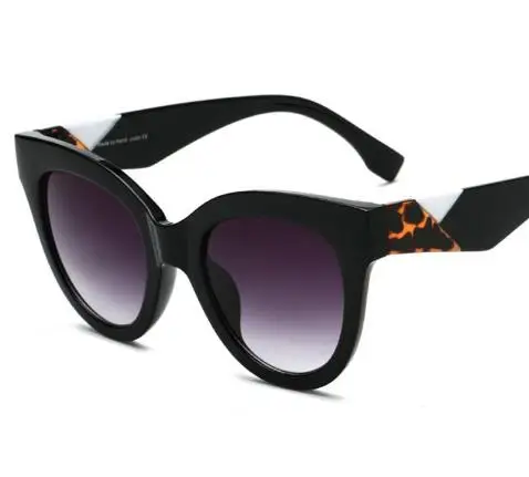 

Luxury Shining Cat Eye Sunglasses Women Vintage Oculos De Sol Shades Brand Designer Leopard Round Sun Glasses