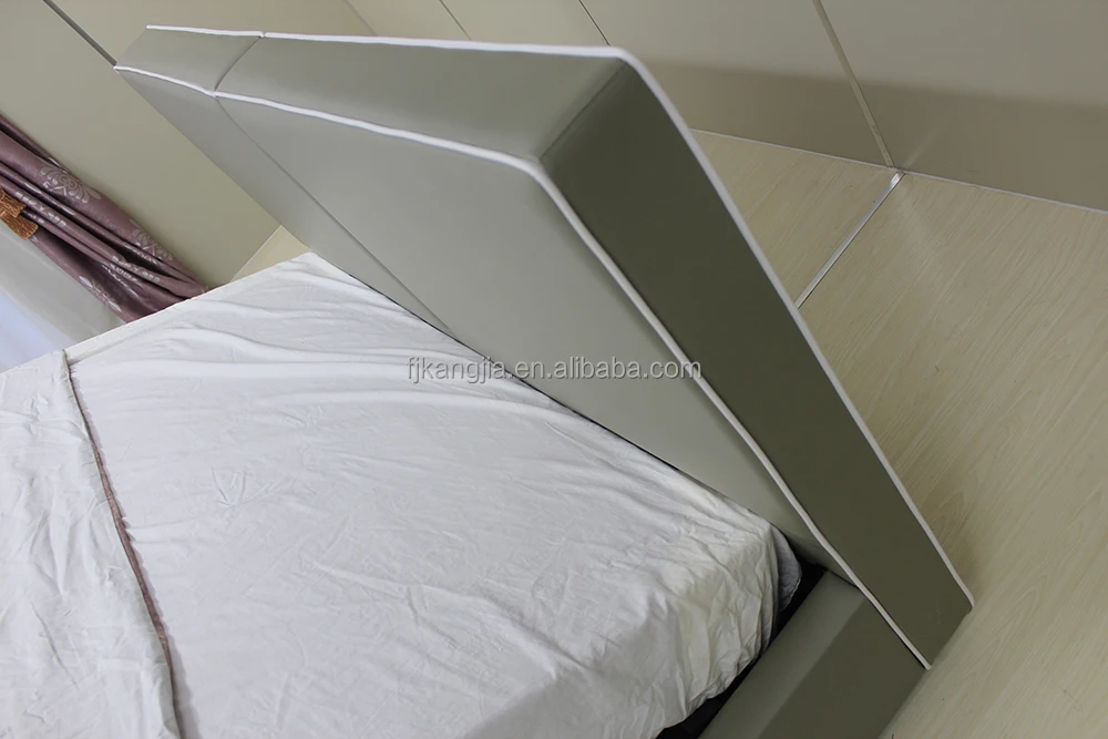 
Latest Modern PVC PU Fabric Gas Lift Up Storage Bed Home Furniture 
